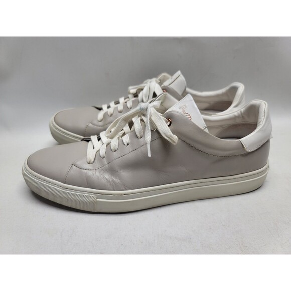 Good Man Brand Men\'s 11.5 Low Top Leather Sneakers Gray White Italy Made main image 4